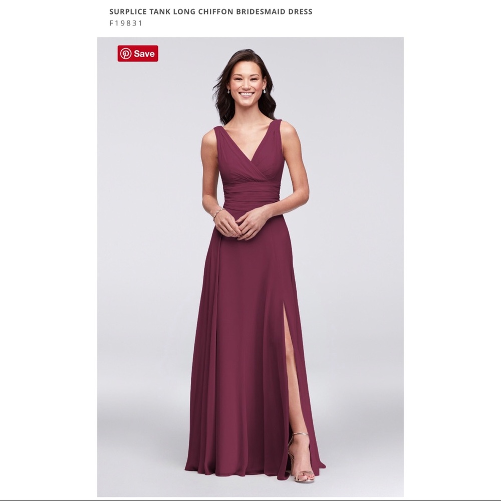 David’s bridal surplice tank long chiffon dress
